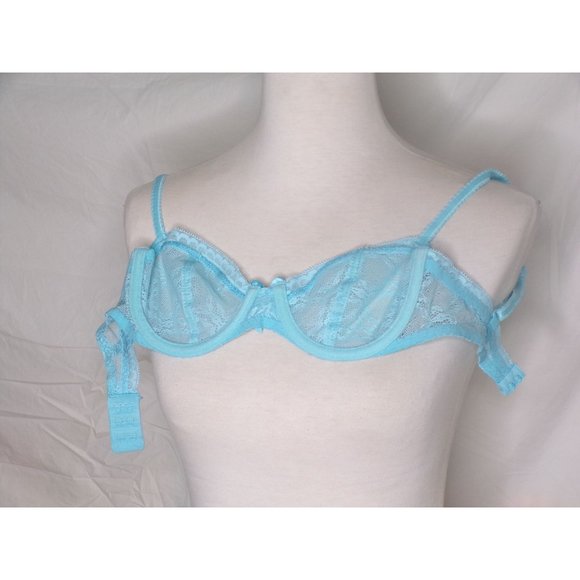 PASSIONATA BY CHANTELLE Let's Play Balconette Sheer Underwire Bra #5215 Blue 32B - Picture 5 of 5